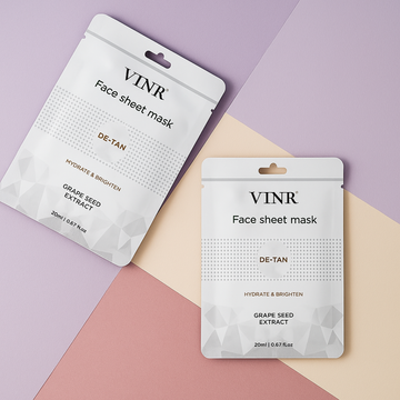 Vinr De Tan Face Sheet Mask – Pack of 2 | Brightens & Soothes Sun-Exposed Skin | With Niacinamide & Vitamin C