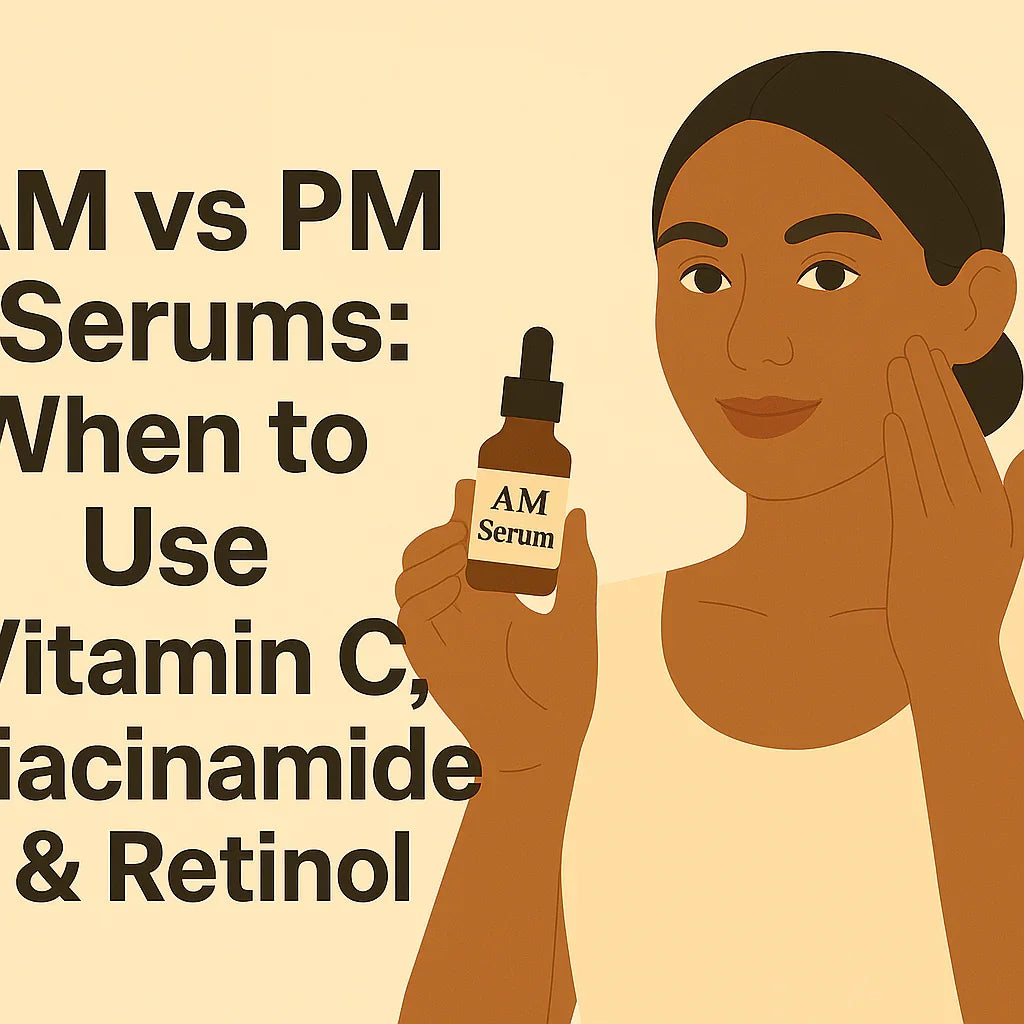 ☀️🌙 AM vs PM Serums: When to Use Vitamin C, Niacinamide & Retinol