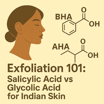 🧴 Exfoliation 101: Salicylic Acid vs Glycolic Acid for Indian Skin