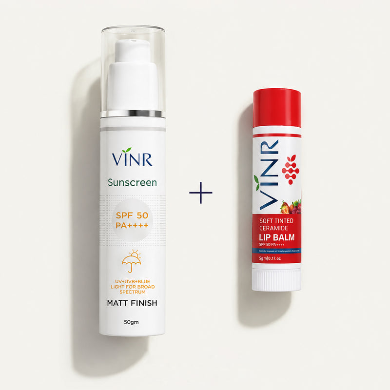 VINR Sunscreen Matt +  Lip Balm Stick Combo
