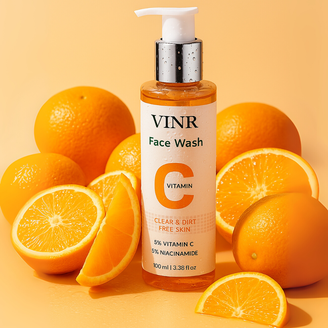 Vinr Vitamin C Facewash | Brightens & Refreshes Skin | Fights Pollution & Tanning | Gentle Gel Cleanser | 100 ml