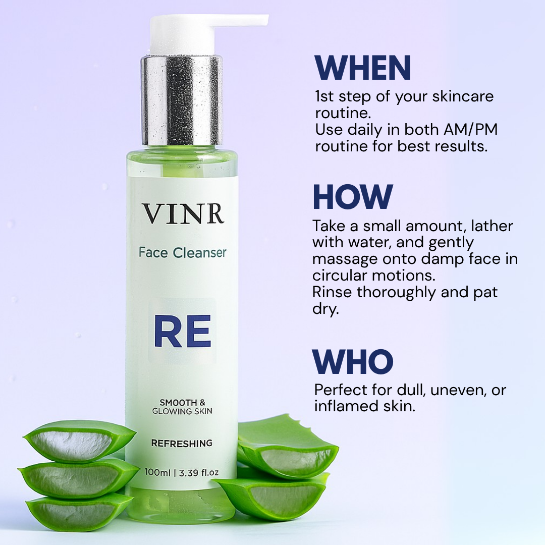Vinr Refreshing Face Cleanser | With 3% Niacinamide | Balances Oil, Brightens & Calms Skin | 100 ml