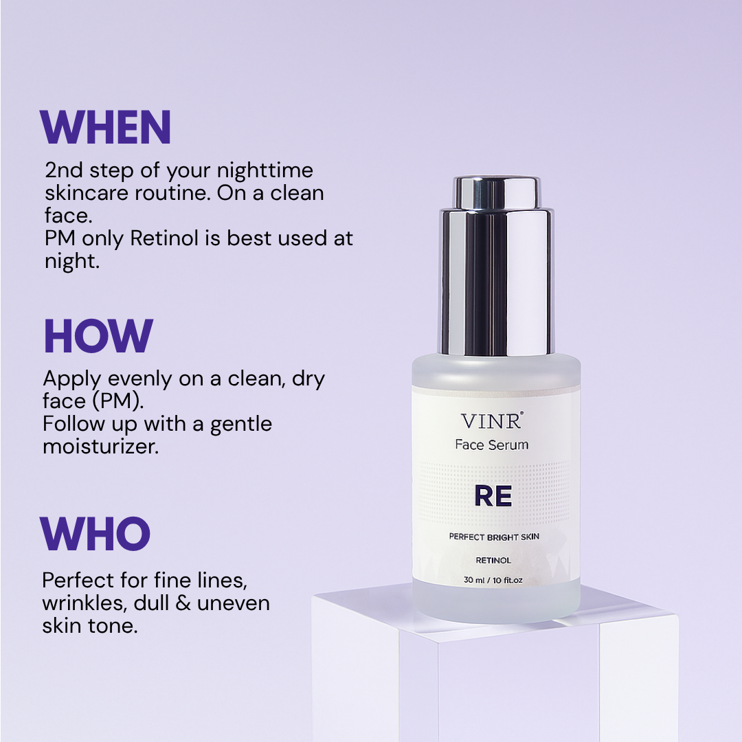 Vinr 1% Retinol & Peptide Repair Serum | Reduces Fine Lines & Wrinkles | Smoothens Texture | Suitable for Night Use | 30 ml