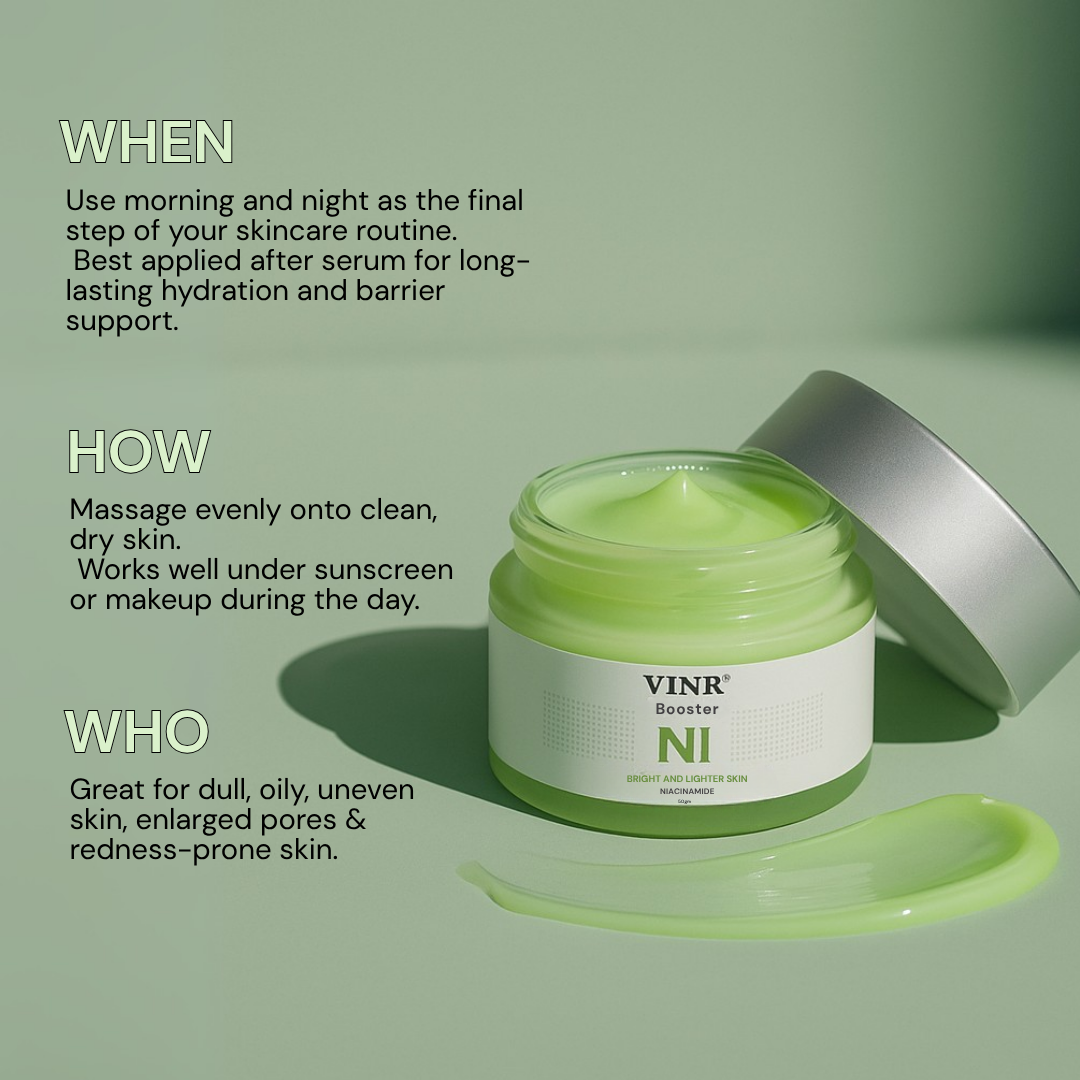 Vinr 10% Niacinamide Face Booster | Fades Acne Marks & Controls Oil | Calms & Brightens Skin | 50 gm