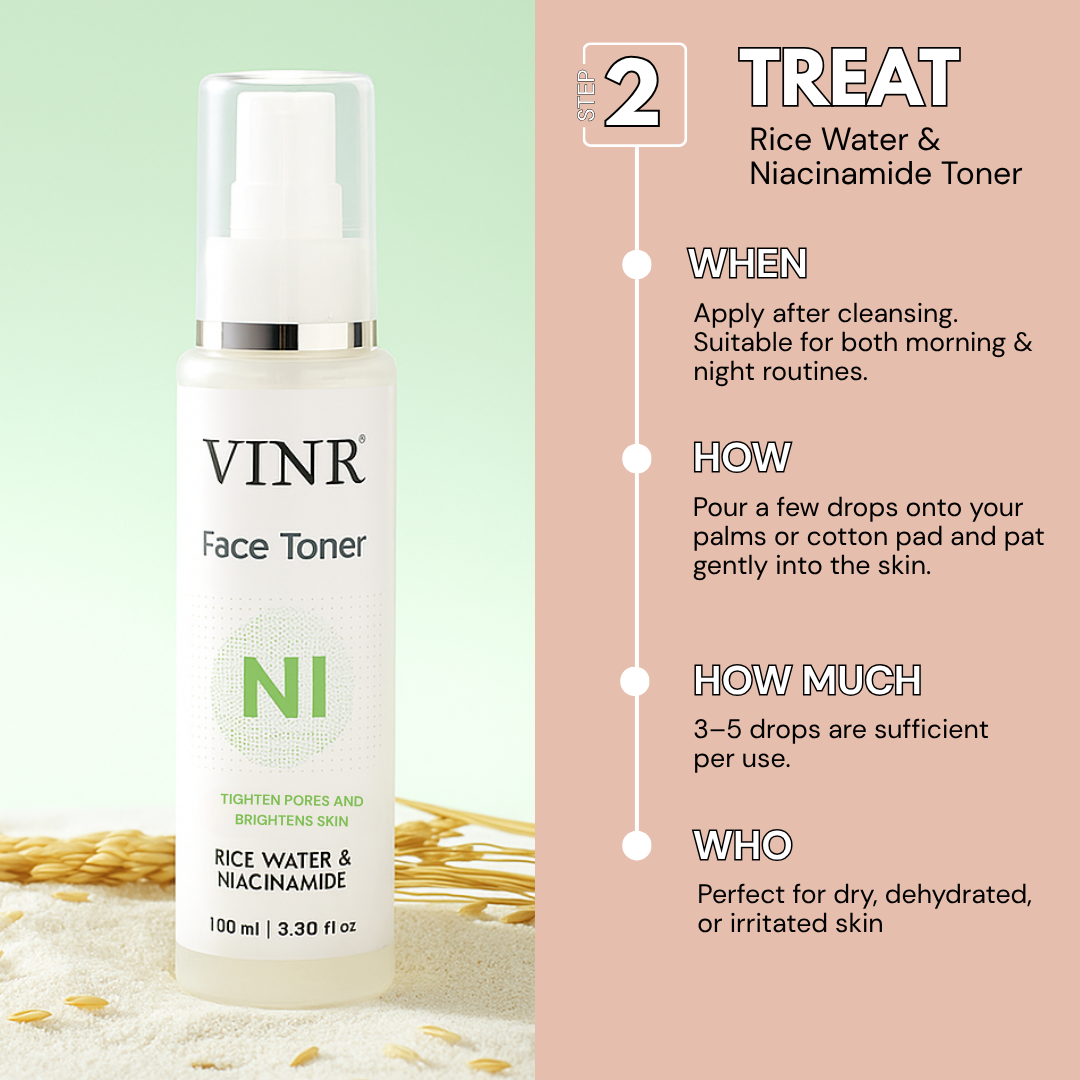 Vinr Mini Glow Combo | Vitamin C Facewash, Niacinamide & Rice Water Toner, De-Tan Sheet Mask | Brightens, Calms & Restores Glow | Suitable for All Skin Types