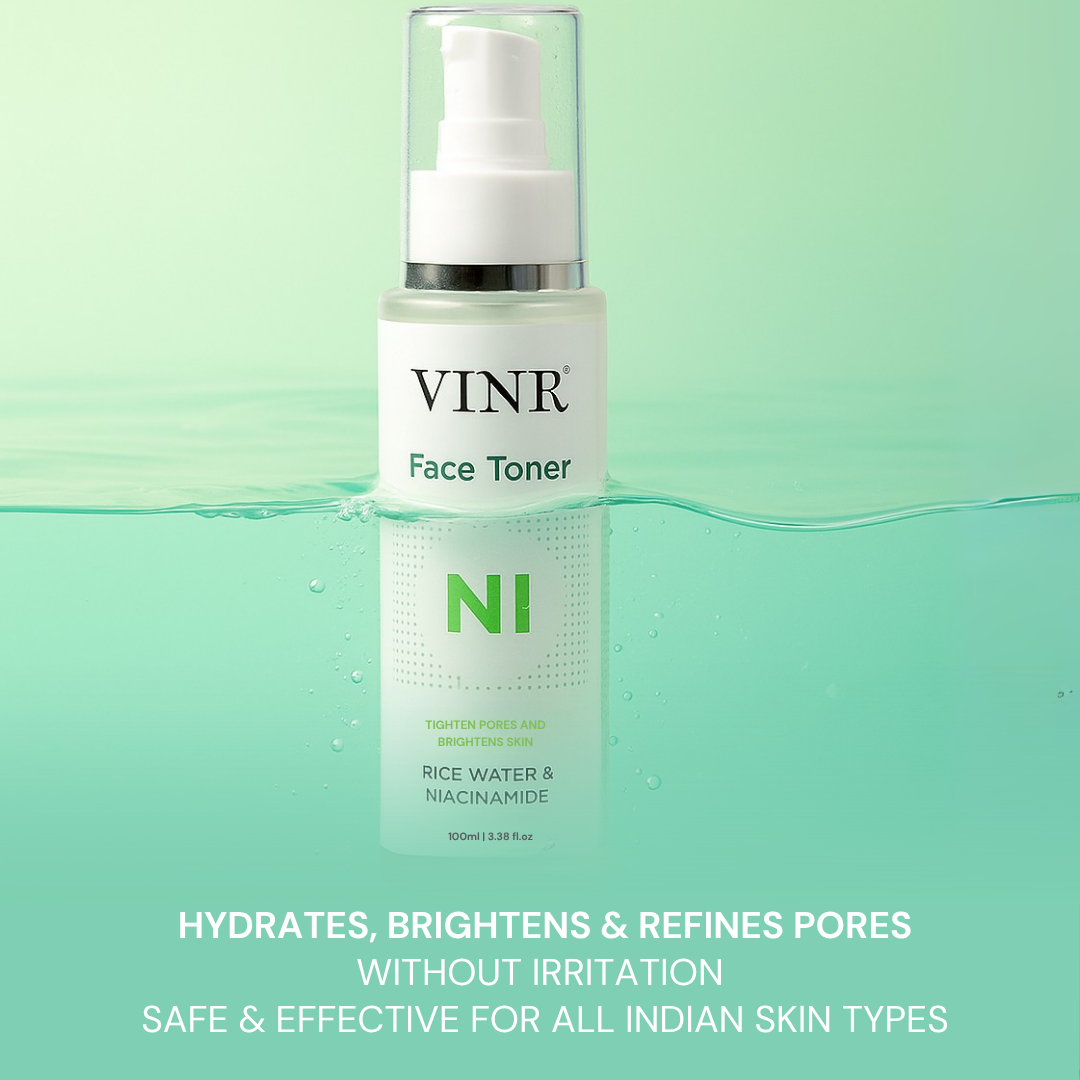 Vinr Niacinamide & Rice Water Toner | Pore-Refining, Brightening & Oil-Control | Alcohol-Free | 100 ml