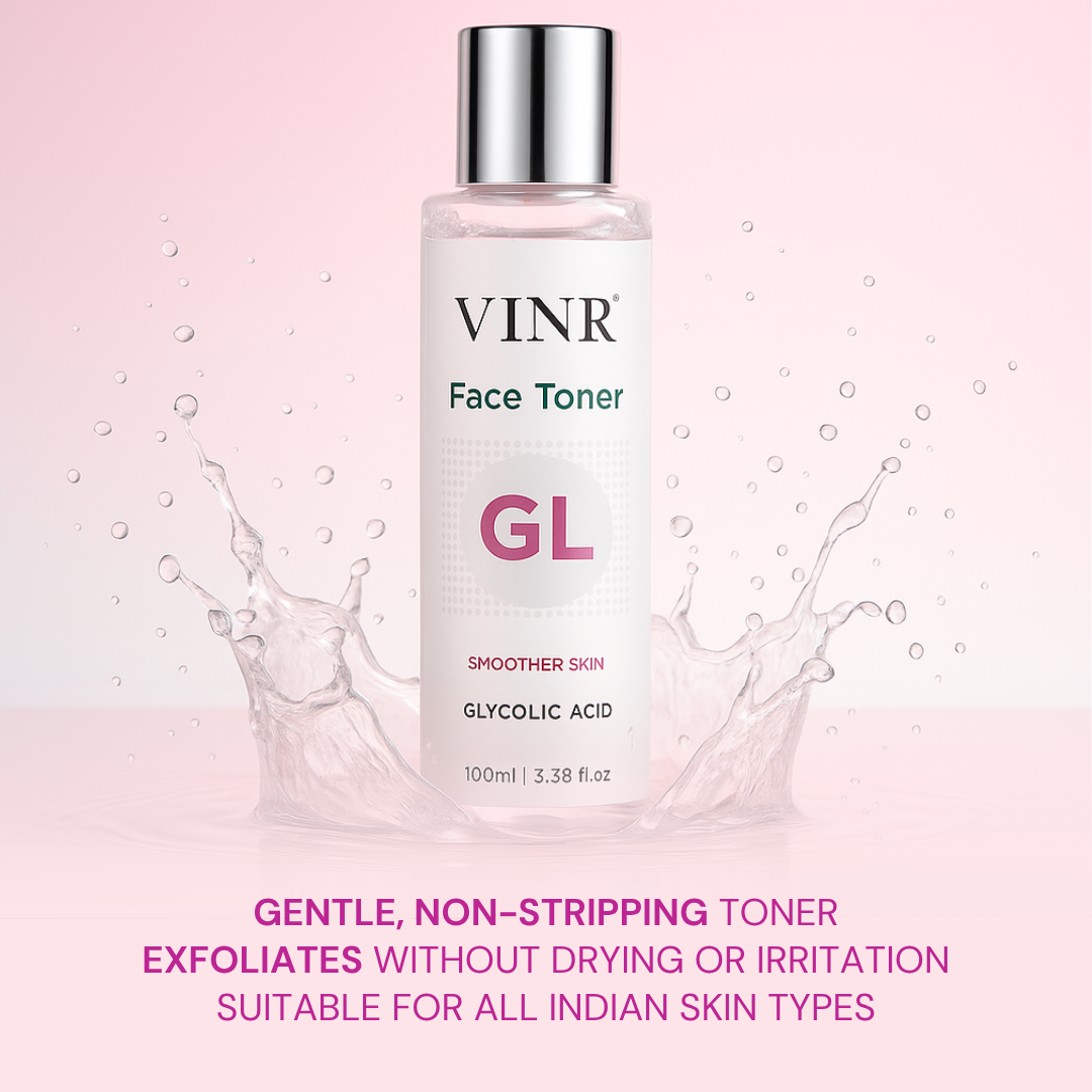 Vinr 7% Glycolic Acid Toner | Gently Exfoliates, Brightens & Refines Texture | With Fruit Acids & Niacinamide | 100 ml