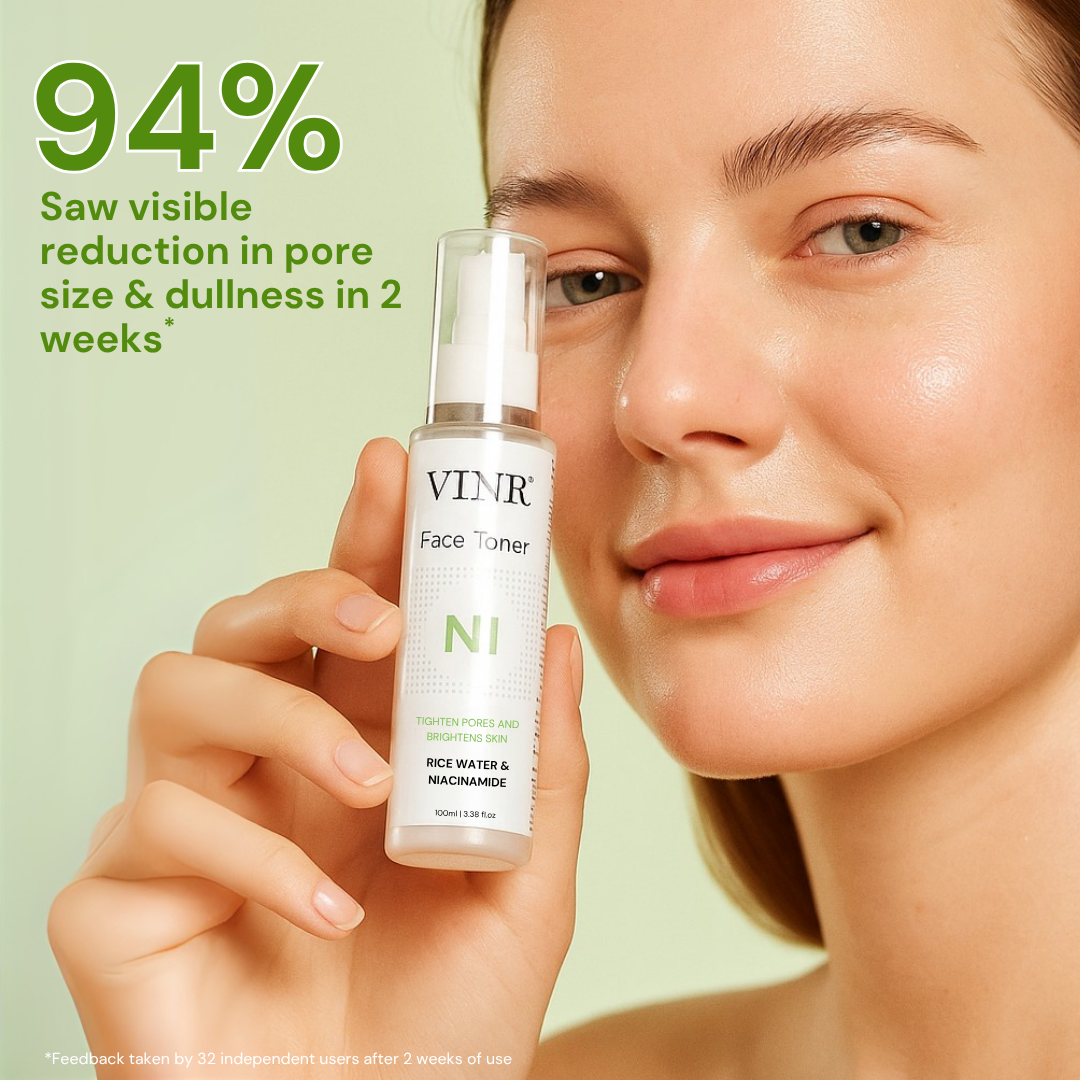 Vinr Niacinamide & Rice Water Toner | Pore-Refining, Brightening & Oil-Control | Alcohol-Free | 100 ml