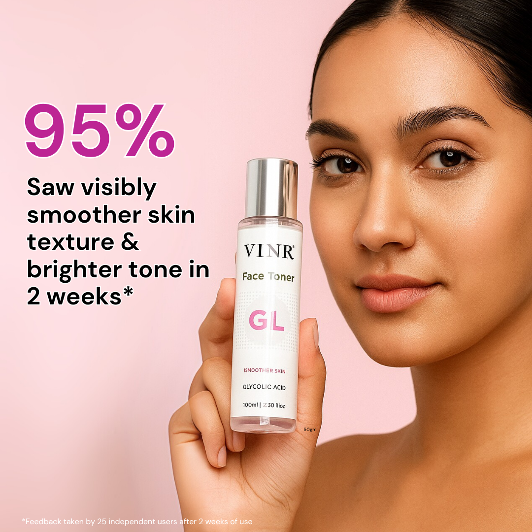 Vinr 7% Glycolic Acid Toner | Gently Exfoliates, Brightens & Refines Texture | With Fruit Acids & Niacinamide | 100 ml