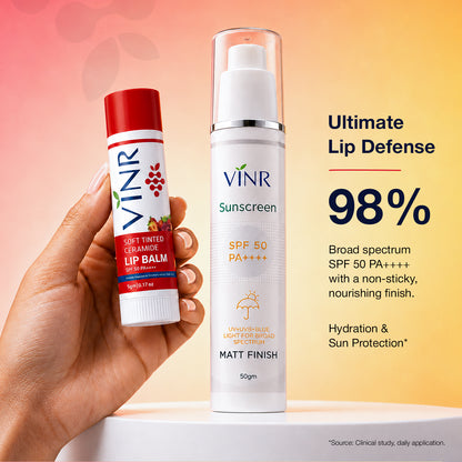 VINR Sunscreen Matt +  Lip Balm Stick Combo