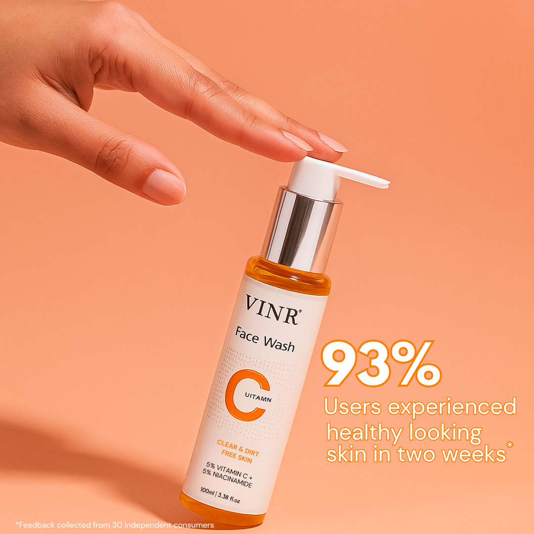 Vinr Vitamin C Facewash | Brightens & Refreshes Skin | Fights Pollution & Tanning | Gentle Gel Cleanser | 100 ml