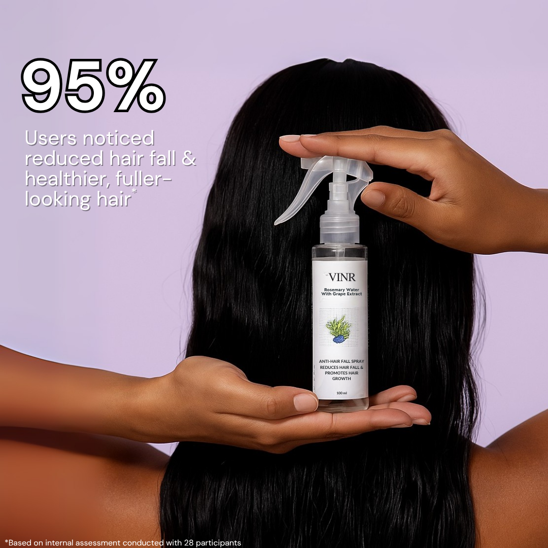 Vinr Rosemary Water Hair Spray with Grape Seed Extract | Reduces Hair Fall | Boosts Growth & Scalp Health | 100 ml