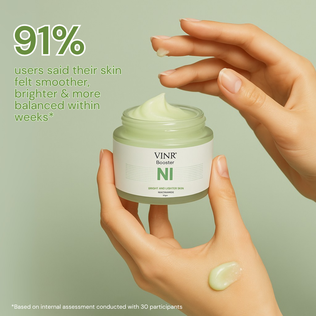 Vinr 10% Niacinamide Face Booster | Fades Acne Marks & Controls Oil | Calms & Brightens Skin | 50 gm