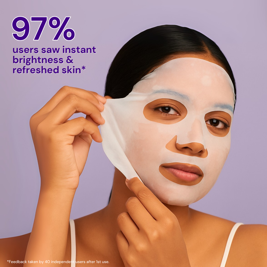 Vinr De Tan Face Sheet Mask – Pack of 2 | Brightens & Soothes Sun-Exposed Skin | With Niacinamide & Vitamin C