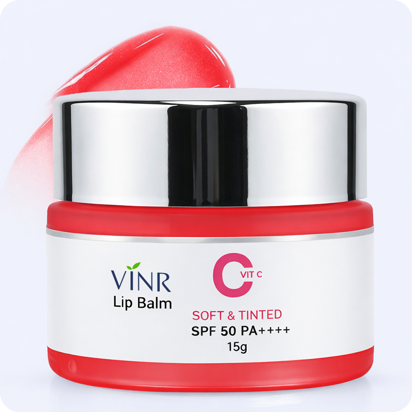 VINR Vitamin C Lip Balm SPF 50 PA++++ 15gm — soft tinted lip balm with sun protection