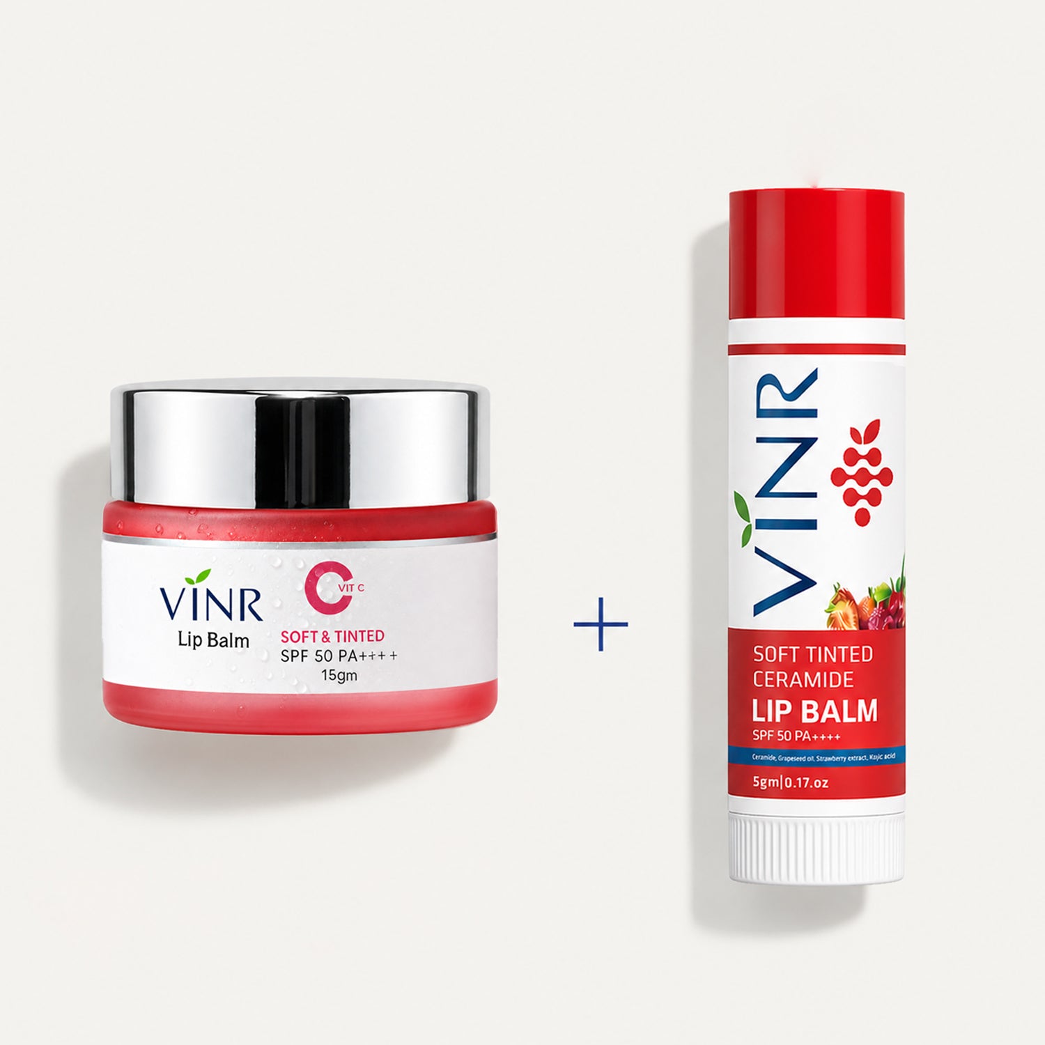 VINR Soft Tinted Ceramide Lip Balm + Lip Sleeping Mask Combo | Deep Moisture, Plump & Repair Dry, Chapped Lips Overnight
