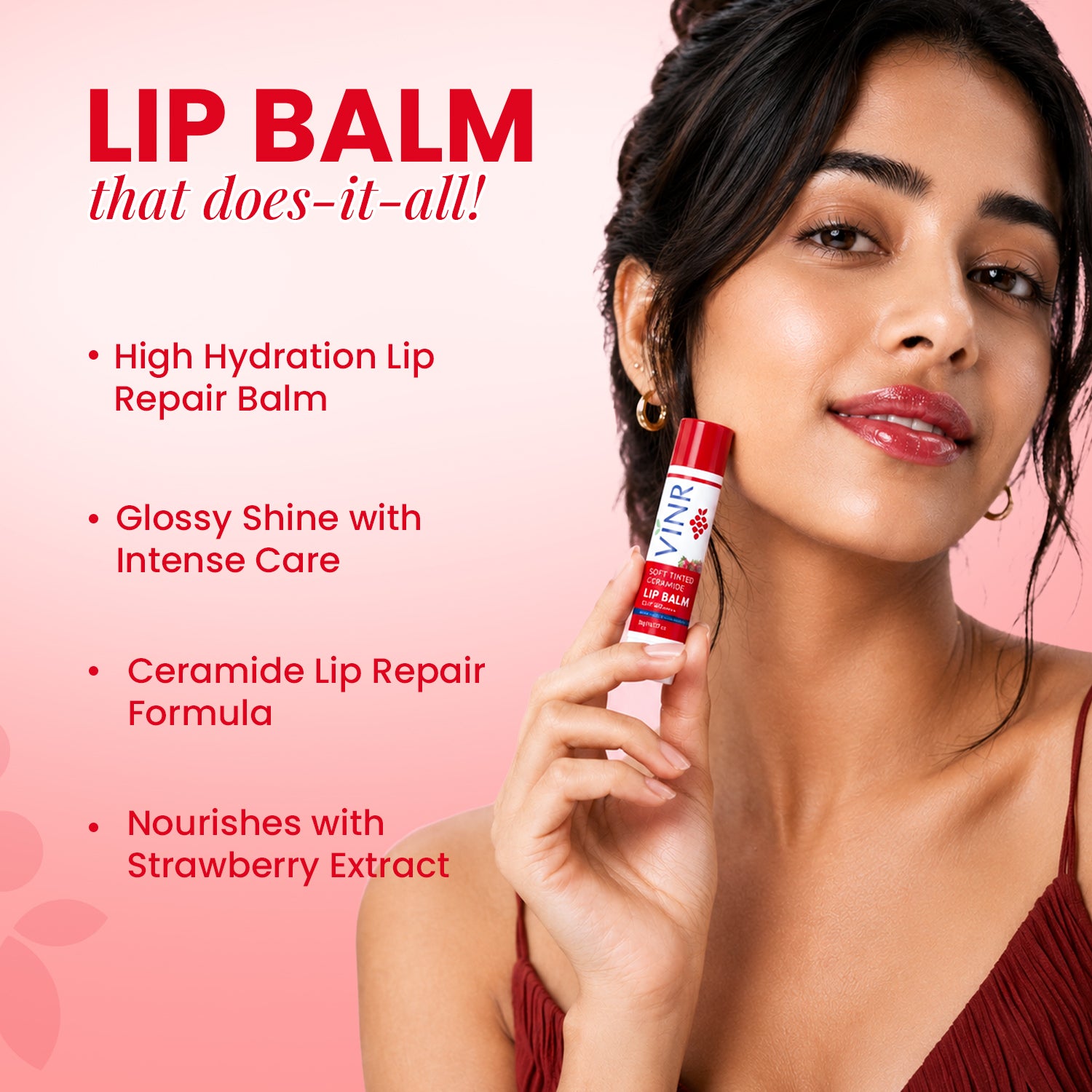 VINR Soft Tinted Ceramide Lip Balm + Lip Sleeping Mask Combo | Deep Moisture, Plump & Repair Dry, Chapped Lips Overnight