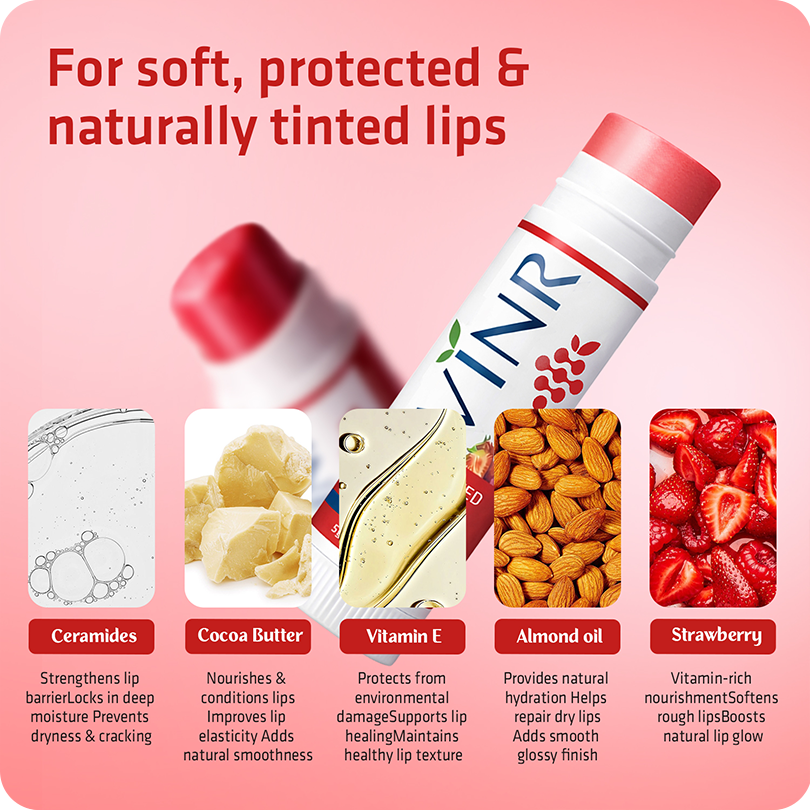 VINR Soft Tinted Ceramide Lip Balm SPF 50 PA++++