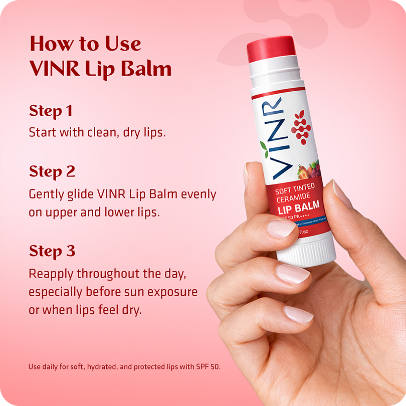 VINR Soft Tinted Ceramide Lip Balm SPF 50 PA++++