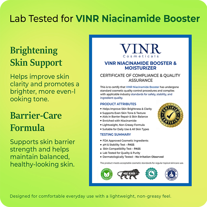 Vinr 10% Niacinamide Face Booster | Fades Acne Marks & Controls Oil | Calms & Brightens Skin | 50 gm