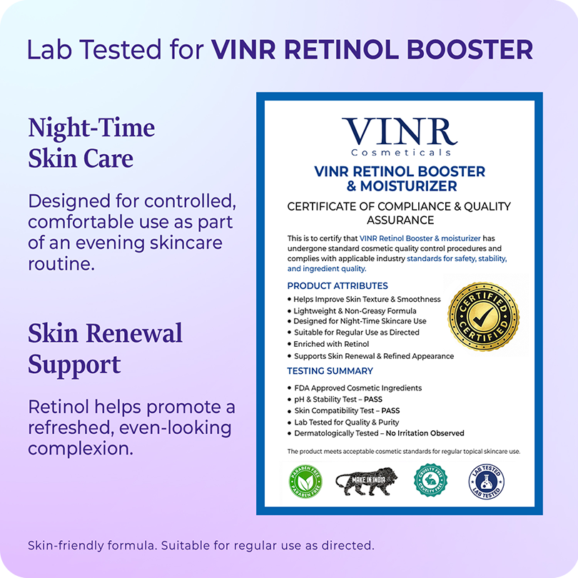 Vinr Retinol Face Moisturiser | Fights Signs of Ageing | Refines Texture | Night Repair Cream | 50 gm