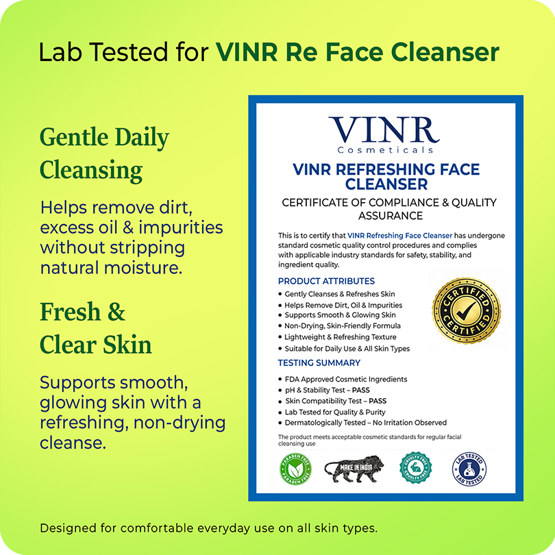 Vinr Refreshing Face Cleanser | With 3% Niacinamide | Balances Oil, Brightens & Calms Skin | 100 ml