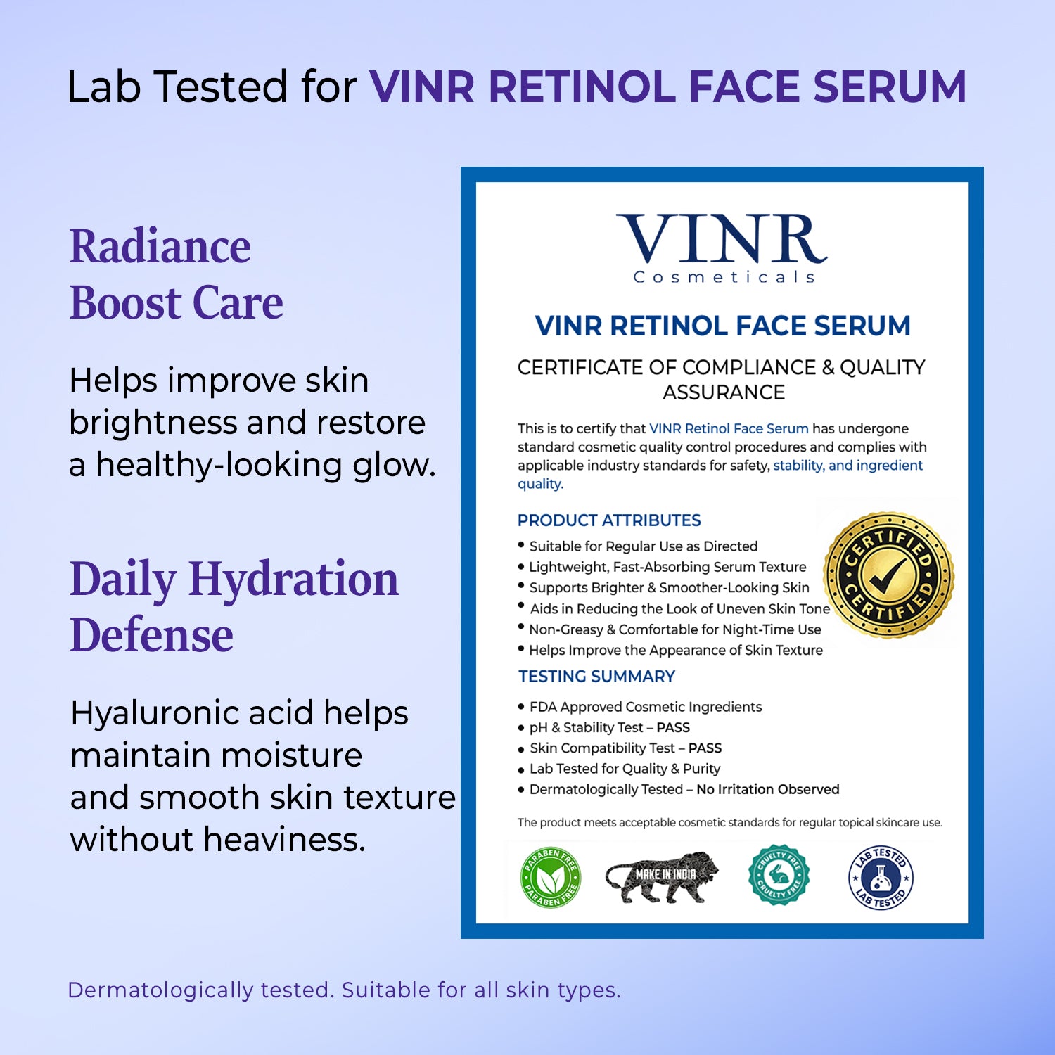 Vinr 1% Retinol & Peptide Face Serum | Reduces Fine Lines & Wrinkles | Smoothens Texture | Suitable for Night Use | 30 ml