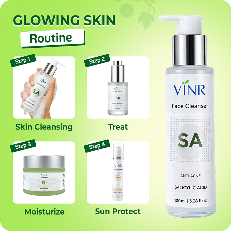 Vinr 2% Best Salicylic Acid Face Cleanser | Fights Acne & Blackheads | Deep Cleansing Facewash for Oily Skin | 100 ml
