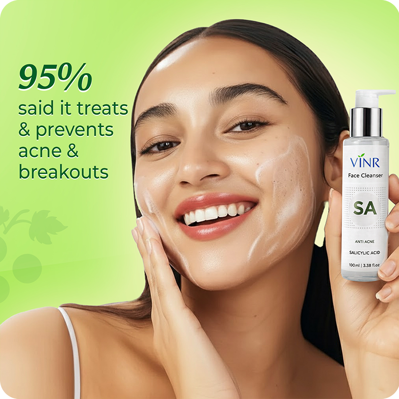 Vinr 2% Best Salicylic Acid Face Cleanser | Fights Acne & Blackheads | Deep Cleansing Facewash for Oily Skin | 100 ml