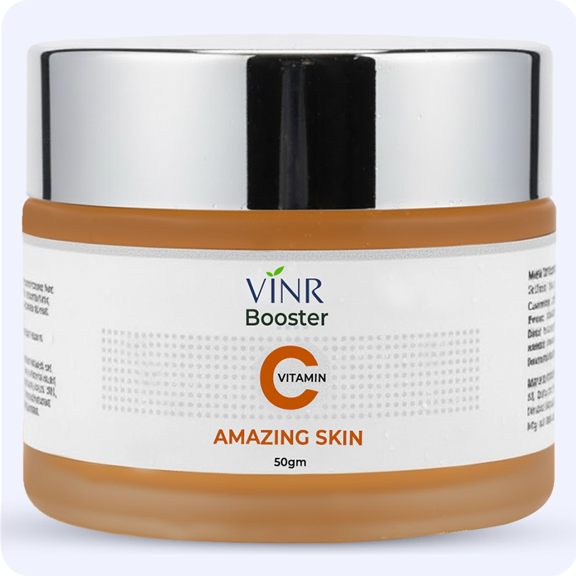 Jar of VNR Booster Vitamin C Amazing Skin cream on a white background