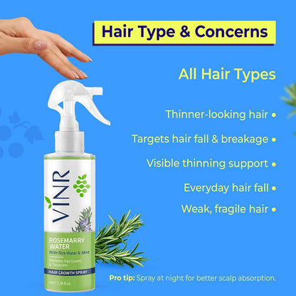 Vinr Rosemary Water Hair Spray with Grape Seed Extract | 100 ml