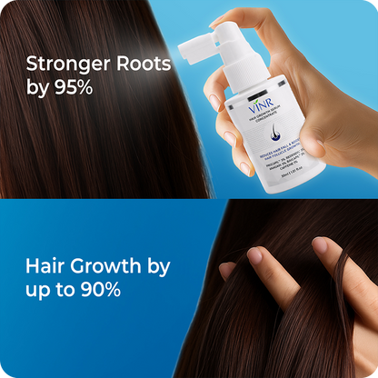 VINR Hair Serum results—stronger roots by 95% and hair growth by up to 90%