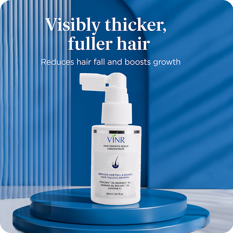 VINR Hair Serum 30ml | Procapil™ 3%, Redensyl™ 3%, Anagain™ 3%, Baicapil™ 3%, Caffeine 1% | Anti Hair Fall, Boosts Hair Growth, Strengthens Roots & Increases Density |