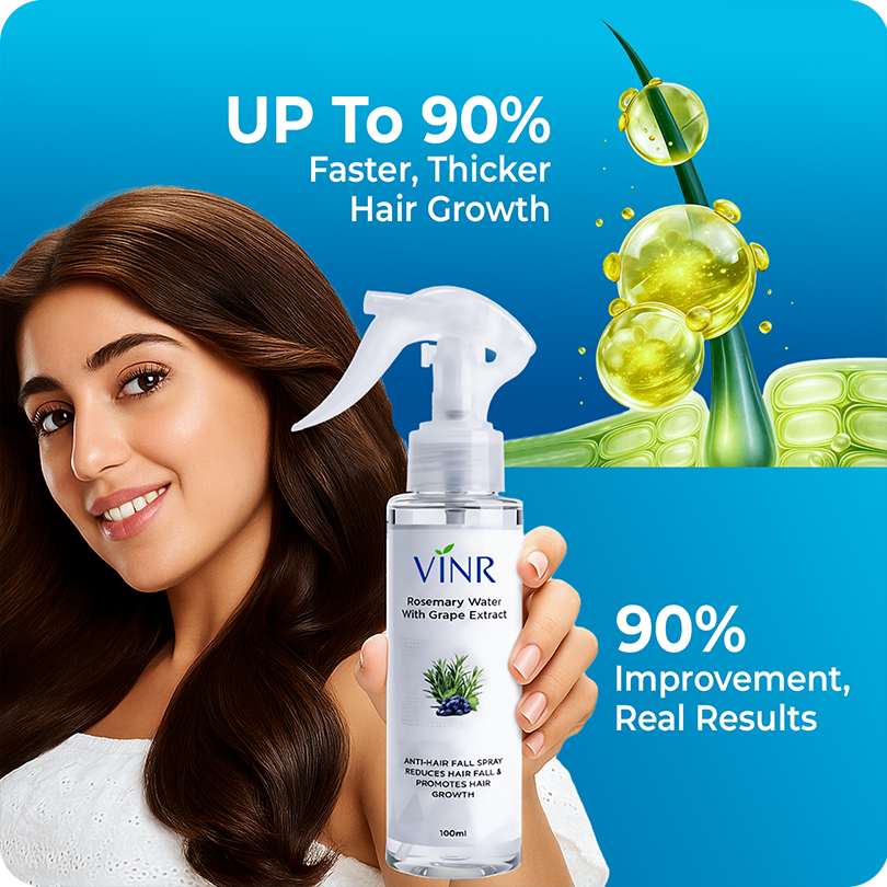 Vinr Rosemary Water Hair Spray with Grape Seed Extract | Reduces Hair Fall | Boosts Growth & Scalp Health | 100 ml