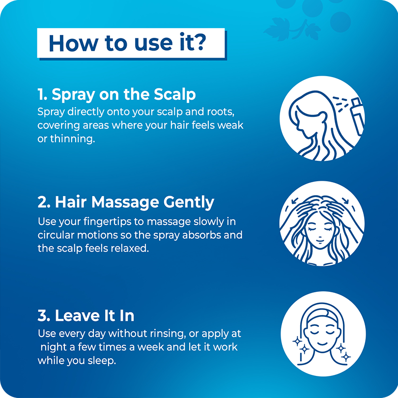 Vinr Rosemary Water Hair Spray with Grape Seed Extract | Reduces Hair Fall | Boosts Growth & Scalp Health | 100 ml