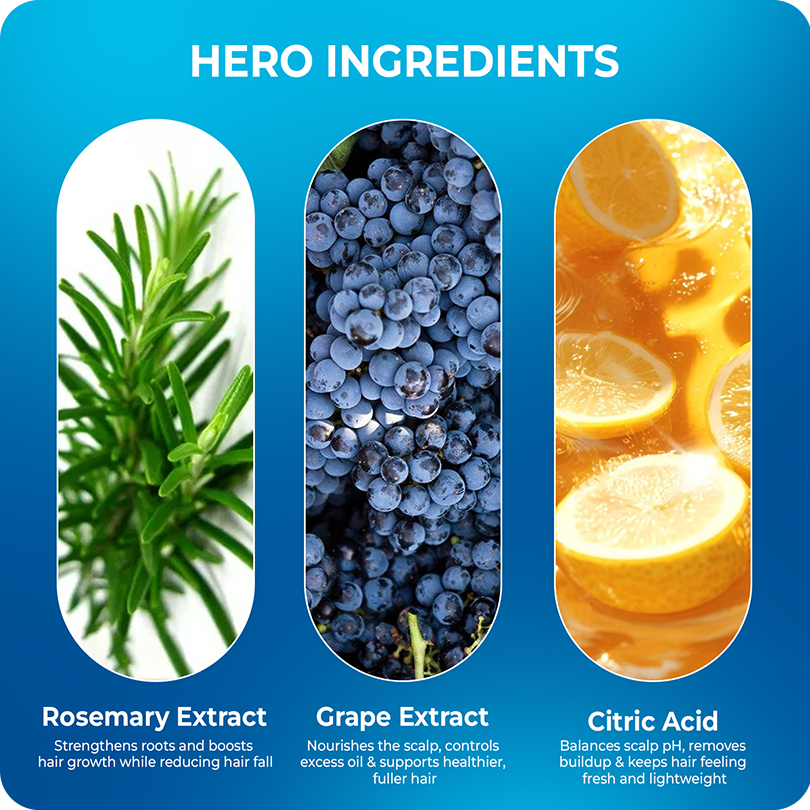 Vinr Rosemary Water Hair Spray with Grape Seed Extract | Reduces Hair Fall | Boosts Growth & Scalp Health | 100 ml