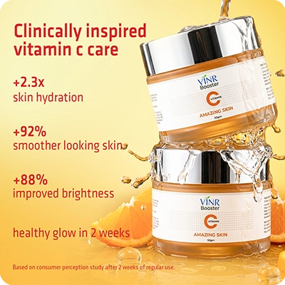 Vinr 10% Vitamin C Face Moisturiser | Brightens Skin & Fades Dark Spots | Lightweight Daily Glow Moisturizer | 50 gm