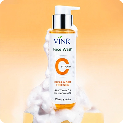 VINR Vitamin C Face Wash 100 ml pump bottle – sulfate-free gel cleanser with Vitamin C and Niacinamide