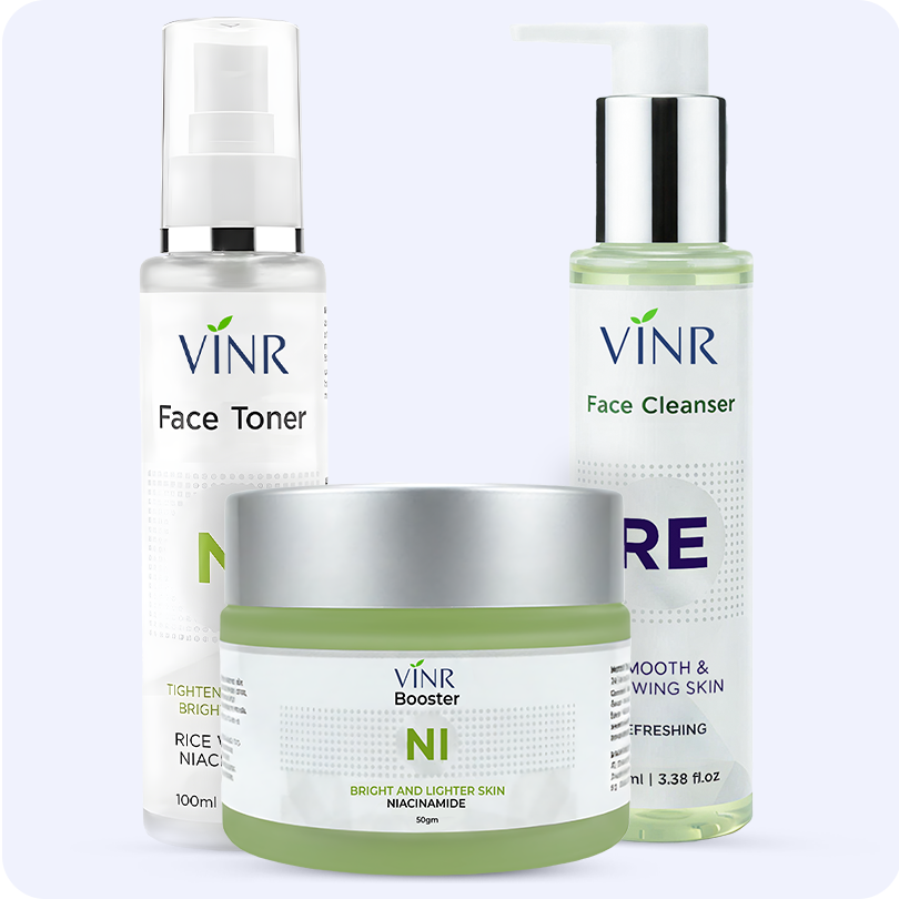 Vinr Hydration Care Combo | Refreshing Facewash, Niacinamide & Rice Water Toner & Niacinamide Moisturizer | Deeply Hydrates, Balances & Strengthens Skin Barrier | For Dry to Combination Skin