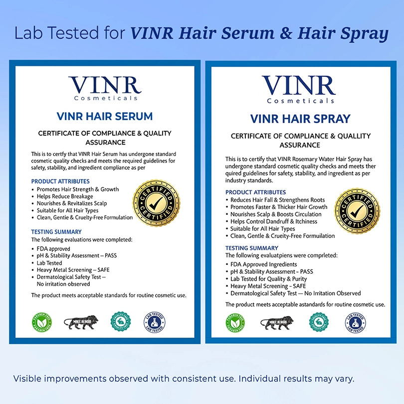 VINR Hair Serum + Hair Spray Combo | Frizz Control, Shine Boost & Smooth Styling for Dry, Dull Hair