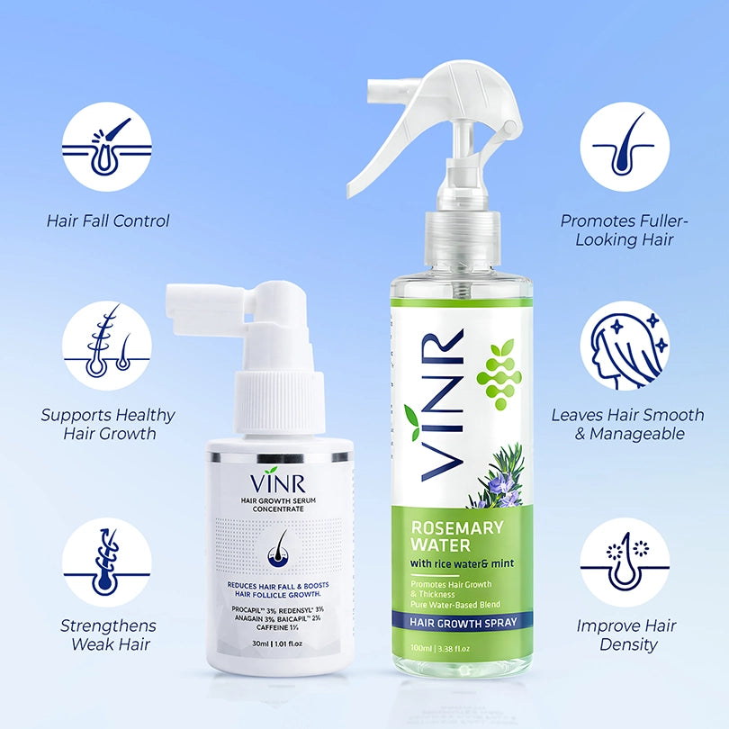 VINR Hair Serum + Hair Spray Combo | Frizz Control, Shine Boost & Smooth Styling for Dry, Dull Hair